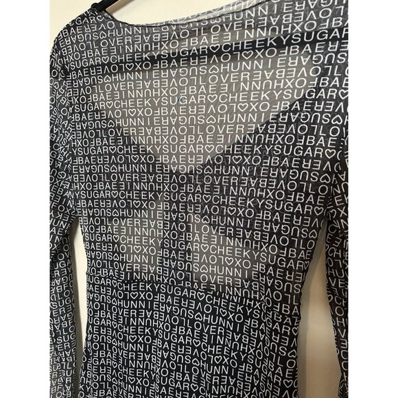 Princess Polly Text Me Dress Womens 10 Black NWT Sexy Mini Sheer Cut Out E-Girl - Picture 5 of 14